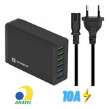 Regua 6x Usb Carregador Tomada Hub 10a Turbo Rapido