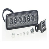 Faro Auxiliar 6 Led Barra 18w 4x4 Moto Auto Rectangular