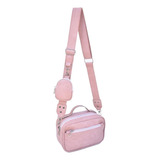 Cartera Bandolera Pm Complementos  Cuero Ecológico Bandolera Moderna Diseño Lisa De Cuero Sintético  Rosa Con Correa De Hombro Rosa Asas Color Rosa