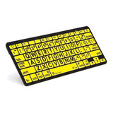 Logickeyboard Xl Print - Mini Teclado Bluetooth Negro Sobre