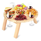 Mesa De Picnic Plegable De Madera Para Exteriores, Mesa Y Si