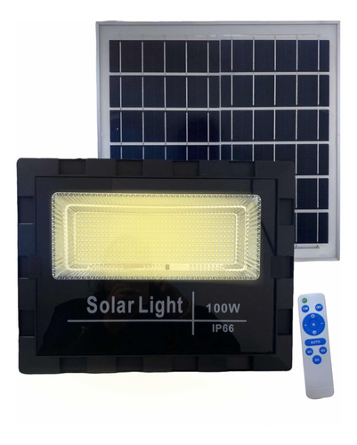 Reflector Led Solar 100w Luz Cálida Ip66