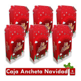 Caja Estuche Regalo Anchetas Roja Lonchera Navidad X6 Uds