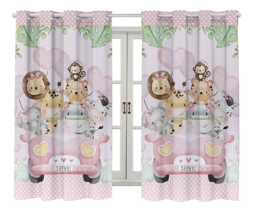 Cortina Estampada Infantil Dino 200x150 Quarto Menina Menino