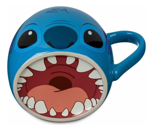 Taza Stitch Dientes Abajo Boca Disney 600ml Regalo Original