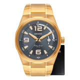 Relógio Orient Banhado A Ouro Esportivo Anatômico Mgss1240 + Cor Do Bisel Dourado Cor Do Fundo Cinza