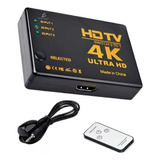 Switch Hdtv 4k Ultra Hd 3 Puertos Con Control Remoto 3x1