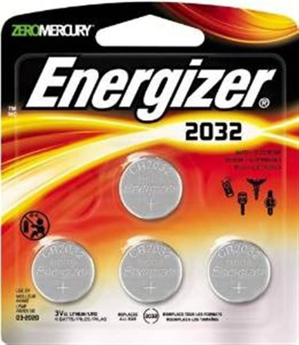 Energizer Cr2032 3 Voltios De Litio Batería De La Moneda 4 C