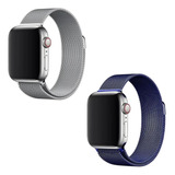 Kit 2x Pulseira Metal Milanês Para Apple Watch E Iwo 38-45