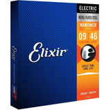 Encordoamento Elixir .009 Custom Light Nanoweb Para Guitarra