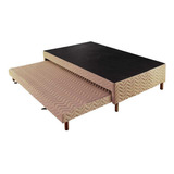 Cama Box Base C/auxiliar Solteiro Sommier Rústico Bege (88x