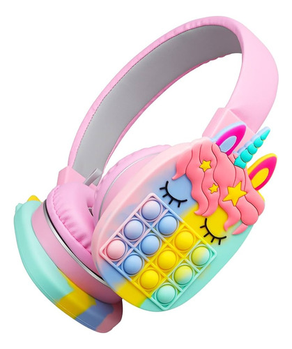 Diadema Audifonos Bluetooth Unicornio Ajustable Burbujas