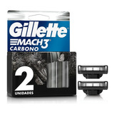 Refil Carga Gillette Mach3 Carbono 2un C/ Fita Lubrificante