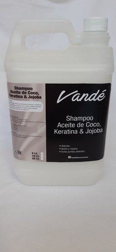 Shampoo Aceite De Coco & Keratina 10 Lts.Extra Hidratante.