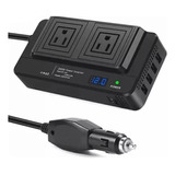 Inversor Multitoma Para Carro Portátil Usb Auto 200w