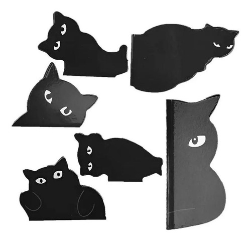 Set 6 Marcapáginas Separador De Libro Magnético Gatos Kawaii