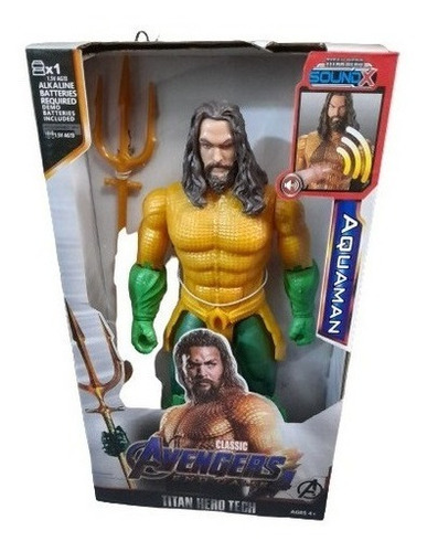 Muñeco Aquaman 30cm Luz Y Sonido Articulado Envio Gratis