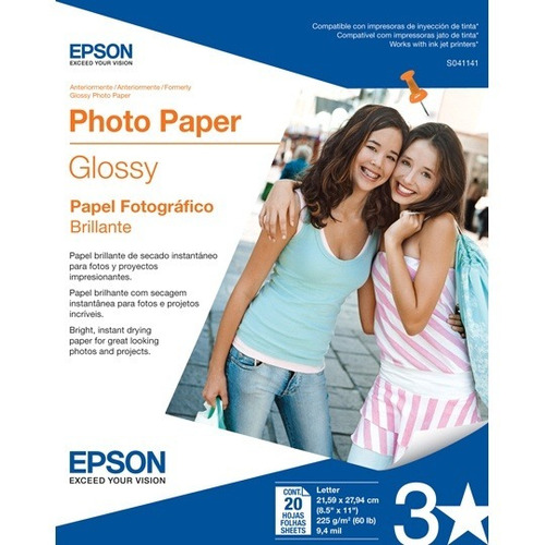 Papel Satinado Calidad Fotografica Epson Glossy  S041141 /v