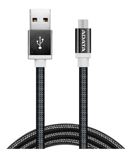 Cable V8 Usb Certificado Adata Tejido Amucal Negro Full