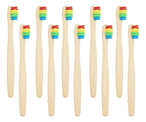 Sevenhead 10 Cepillos De Dientes De Bambu Para Ninos, Cerdas