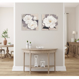 Rosas Blancas Baño/ Cocina Cuadros Canvas Decorativos