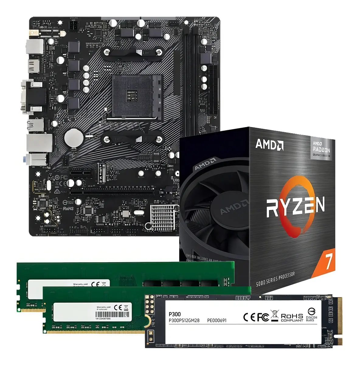 COMBO RYZEN 7 5700G + A520/B450 + 16GB + SSD NVME 480GB