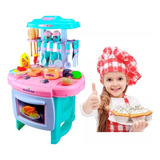 Cocina Infantil Con Accesorios Luz Y Sonido Para Niña