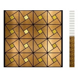 Lámina Mural-adesiva Pvc Triángulo Bronce Con Dorado Pack 6 