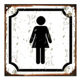 Cartel De Chapa Toilette Baño Damas Caballeros Discapacitado