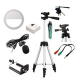 Kit Youtuber Profissional Microfone Pedestal Para Celular