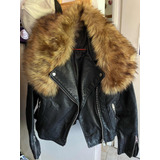 Campera Eco Cuero Forever 21 Con Piel Desmontable Talle S