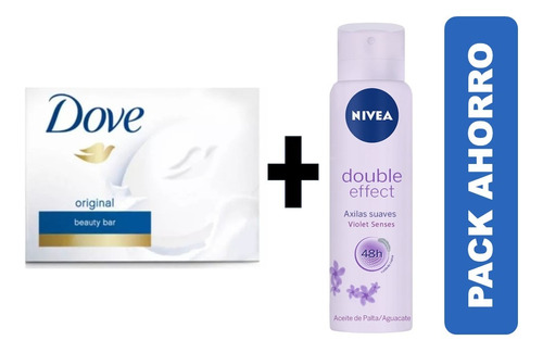 Pack 1 Jabon Dove  + 1 Desodorante Sp Nivea Double Effect