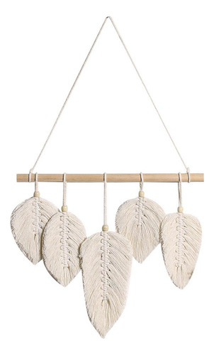 Boho Tejido Tapiz Hoja Colgante De Pared Frontones Macramé B