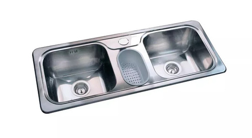 Pileta Cocina Triple Hydra J107 A Johnson Con Piletin Blanco