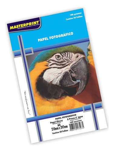 Papel Fotográfico Glossy 180g - A4 - 50 Folhas Masterprint