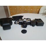 Câmera Máquina Fotográfica Canon Ae-1 Program 50mm + Flash 