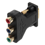 3 Conectores Rca Rgb Fêmea Para Vga Macho De 15 Pinos