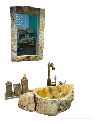 Cuba Pia Banheiro Lavabo Pedra Inovador Rústico 