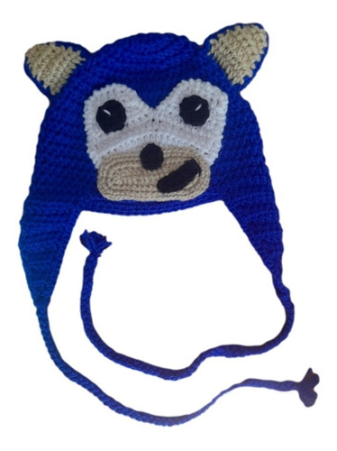 Gorro Gorrito Sonic Bebes Niños Tejido Crochet Artesanal