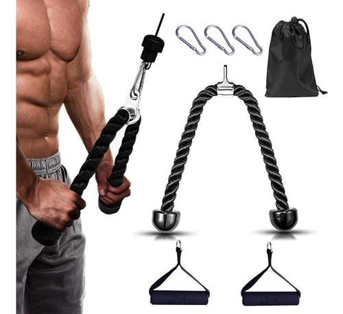 Grip Tríceps Polea De Cuerda Crossfit Gym Pulldown Polea T