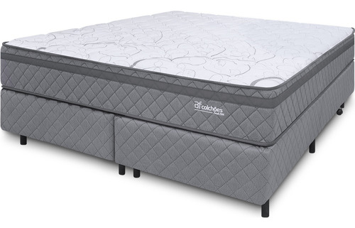 Bf Colchões Cama Box D45 Ortopédico 24cm Cor Cinza Colchão Queen Espuma Firme Ortopédico 198cm X 158cm