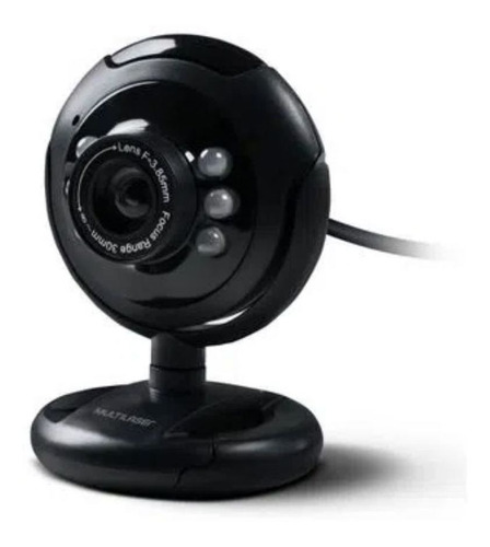 Webcam Multilaser Wc045 Iluminação Night Vision 16mp Preto