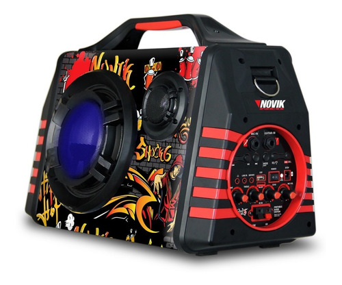 Parlante Portátil Novik Shock 6-2 Bluetooth Fm Mp3 Mic Graba