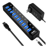 10 Puertos Hub Usb 3.0 Con Interruptor Independiente Atolla