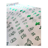 Stickers Nails Uñas Tatto Cactus 6 Planillas Verde Metalico