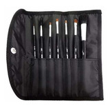 Heburn Profesional Kit 491 Natural 7 Pinceles +portapinceles Color Negro