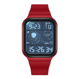 Reloj Deportivo Led Jovenes Niños Astronauta Sumergible Sd Color Del Bisel Rojo