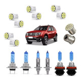 Kit Lampadas Super Branca + Led Farol/milha Renault Duster