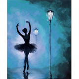 1 Diy 5d Bailarinas De Ballet Bajo Farolas Pintura De