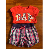 Lote Conjunto Remera Gap Short 4 Años Niña Nena